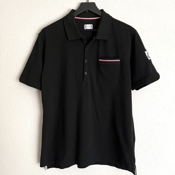 Moncler Gamme Bleu Men’s Short Sleeve Polo Size L Black - Picture 1 of 9